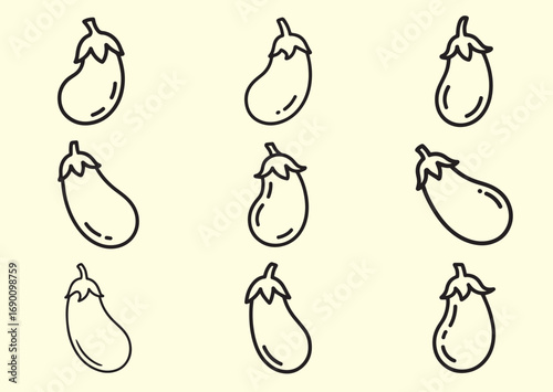 Eggplant Line art Vector design