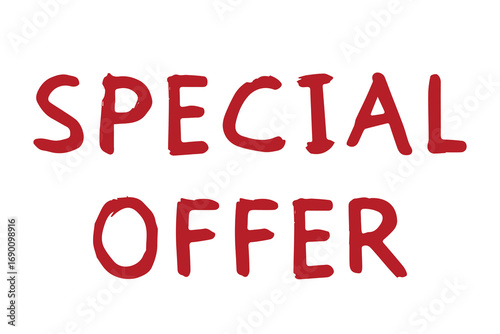 Special offer lettering Handwritten word Modern brush calligraphy Template for marketing ad, print, web, banner, poster, flyer Ink illustration
