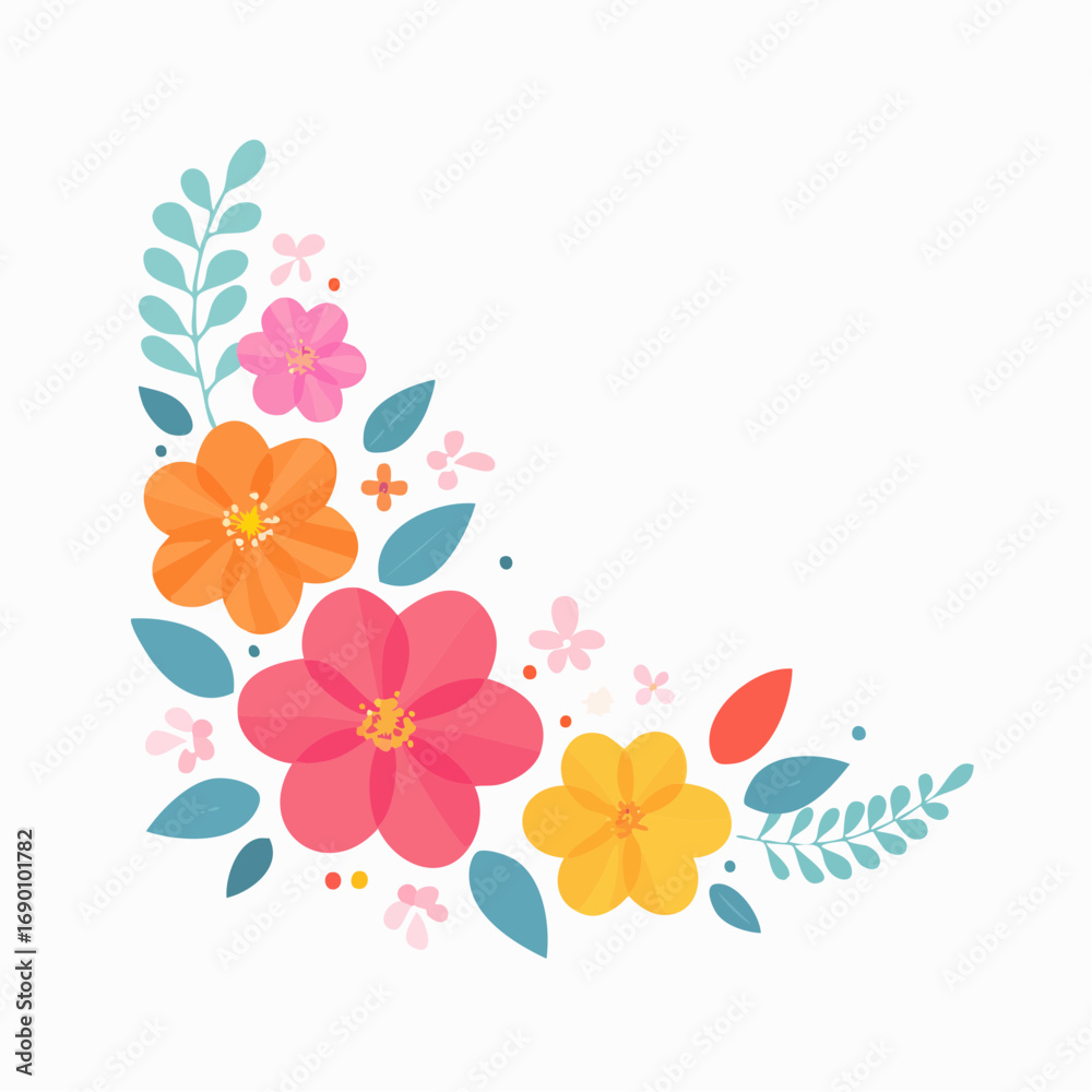 Fototapeta premium Colorful Floral Corner Decor