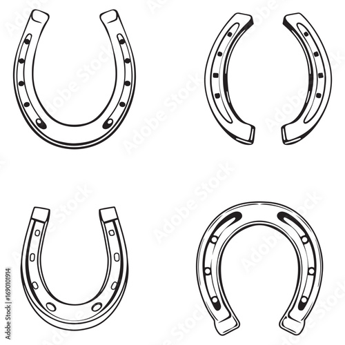 horseshoe silhouette, horseshoe icon vector illustration
