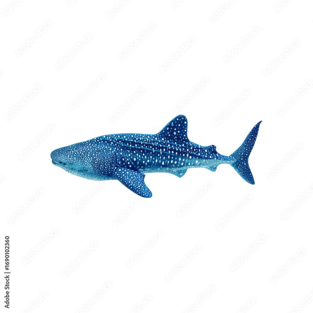 Fototapeta premium Majestic Whale Shark Swimming in Ocean Depths