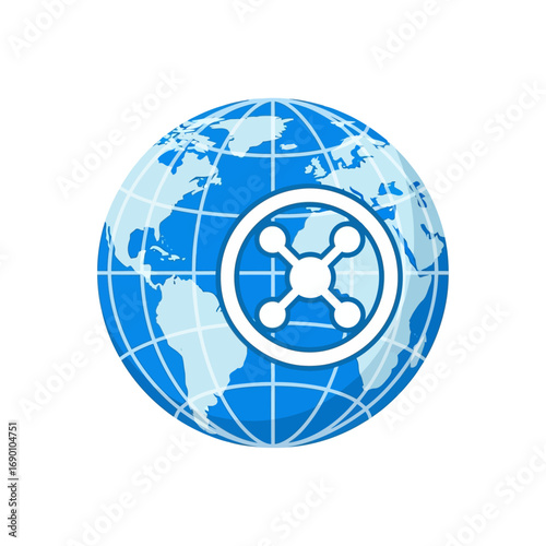 Globe with Network Symbol, Internet Connection Concept