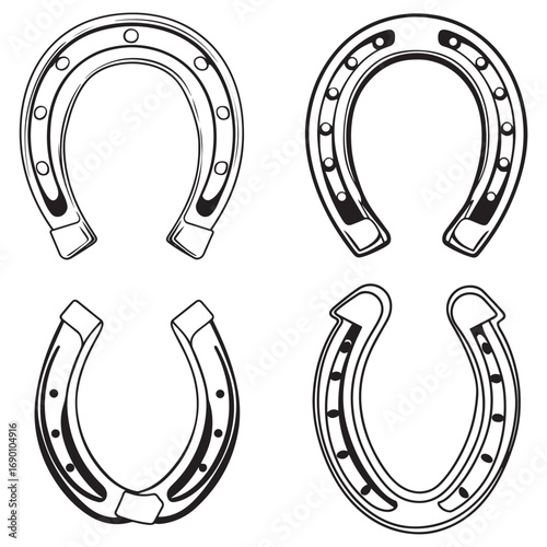 horseshoe silhouette, horseshoe icon vector illustration
