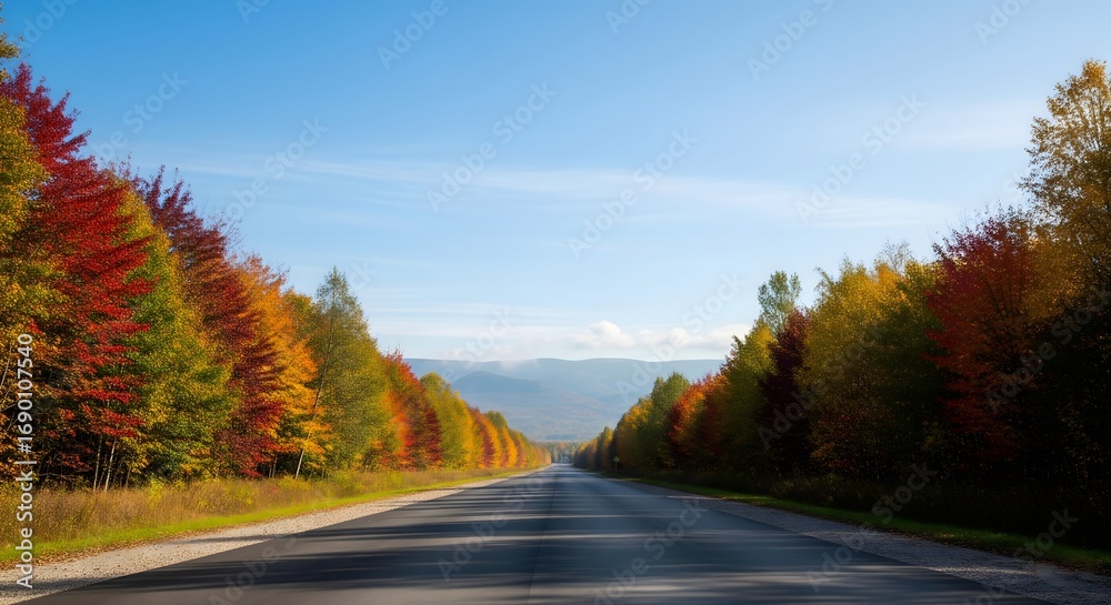 Fototapeta premium Open Autumn Road in Forest
