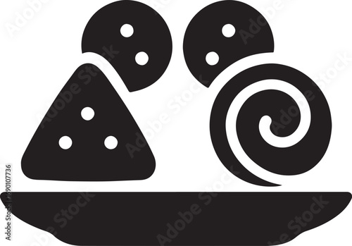 Diwali sweets thali silhouette vector perfect for festive, cultural, traditional, and celebratory design use.