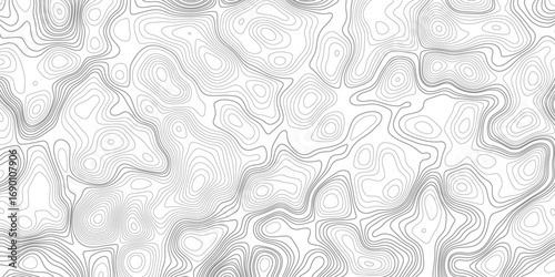 Topographic map background geographic line map with elevation assignments. Modern design with White background with topographic wavy pattern design.paper texture Imitation of a geographical map shades
