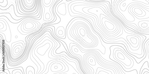 Topographic map background geographic line map with elevation assignments. Modern design with White background with topographic wavy pattern design.paper texture Imitation of a geographical map shades