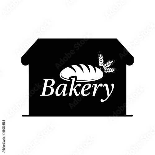 Bakery shop logo silhouette isolated on white background