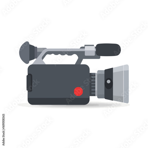 Vintage Camcorder with Handle and Microphone