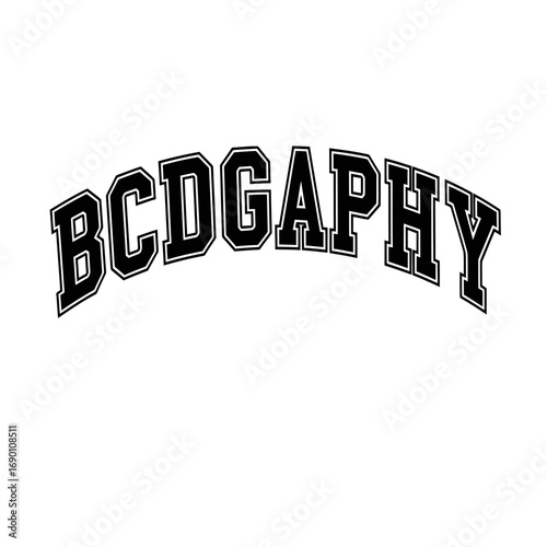 Geography text silhouette isolated on white background