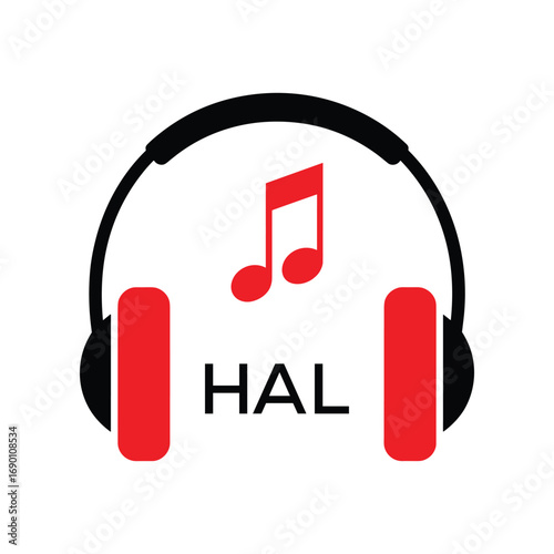 HAL Headphone  Company logo. HAL Music logo design for entrepreneur and business. HAL best Branding icon.
