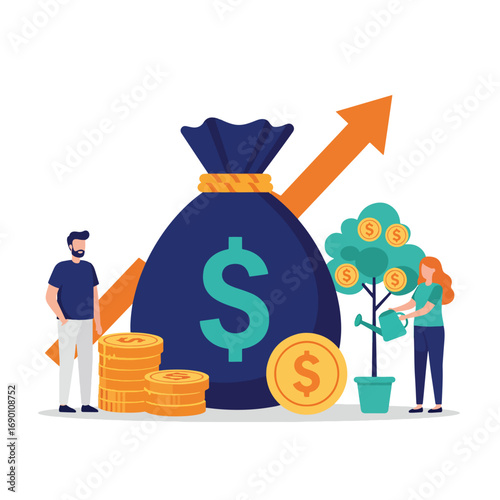Financial Growth and Investment Success Concept