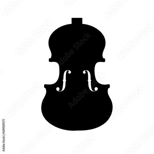 Silhouette of a violin, a stringed instrument that creates music