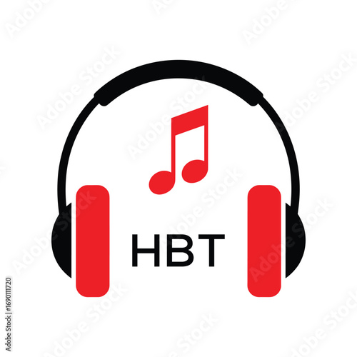 HBT Headphone  Company logo. HBT Music logo design for entrepreneur and business. HBT best Branding icon.
