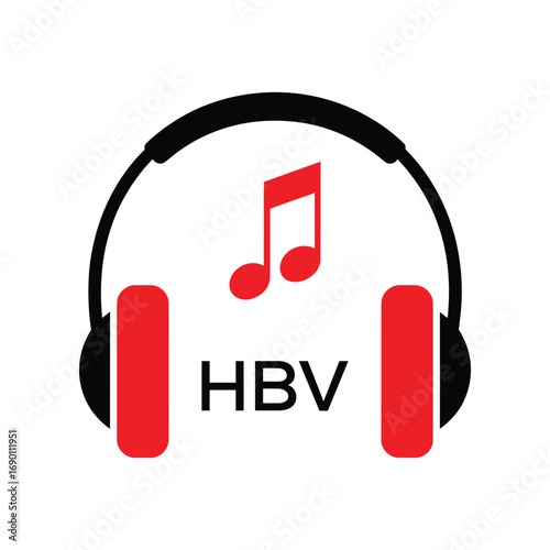 HBV Headphone  Company logo. HBV Music logo design for entrepreneur and business. HBV best Branding icon.
