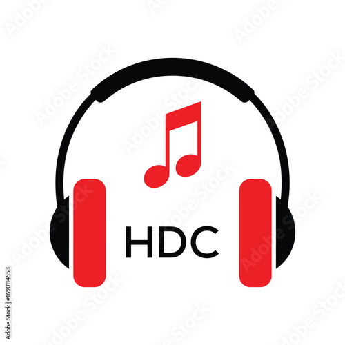 HDC Headphone  Company logo. HDC Music logo design for entrepreneur and business. HDC best Branding icon.
