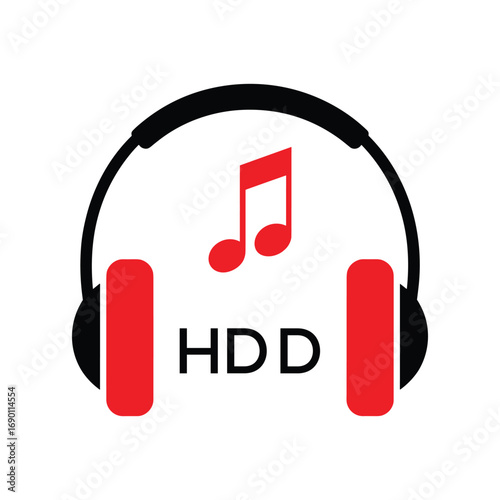 HDD Headphone  Company logo. HDD Music logo design for entrepreneur and business. HDD best Branding icon.
