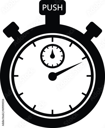 Vintage stopwatch timer isolated graphic for time measurement and countdown concepts vector