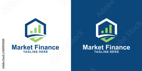 logo design market and finance,graph,success,profit,grow,growth,design modern and elegant.