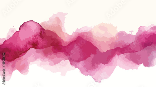 Abstract watercolor painting with flowing pink and magenta forms