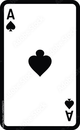 Ace of spades playing card icon simple graphic design symbol illustration vector vector