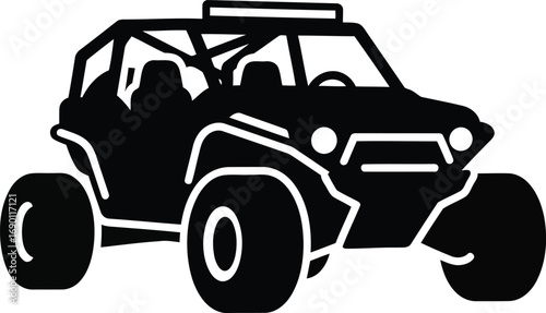 Offroad vehicle silhouette extreme sports utility all terrain buggy adventure travel driving graphic vector