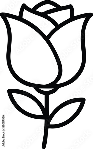 Rose flower icon