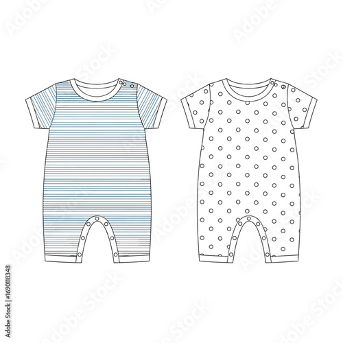 Adorable baby romper outfits featuring playful patterns and comfortable design for everyday wear