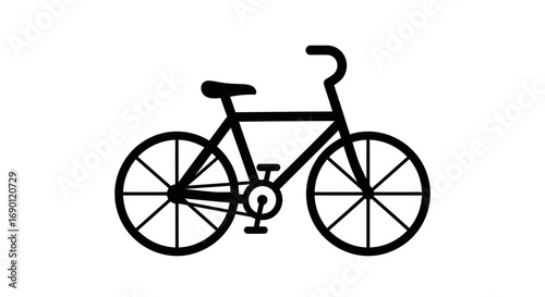 Classic Black and White Bicycle Illustration.