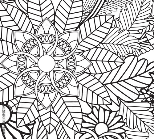 Printable flower coloring  for toddlers