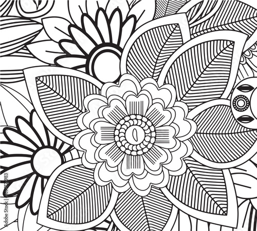 Therapeutic floral coloring sheets