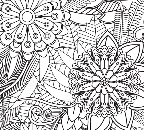 Therapeutic floral coloring sheets