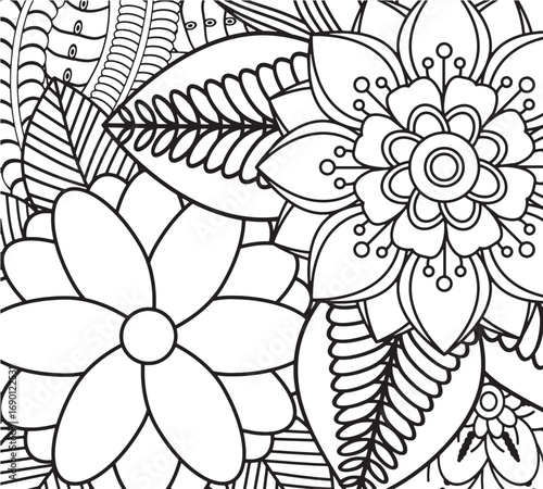 Therapeutic floral coloring sheets