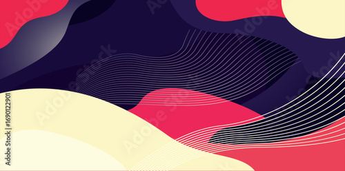 Abstract Liquid Flowing Shapes Background with Vibrant Colors