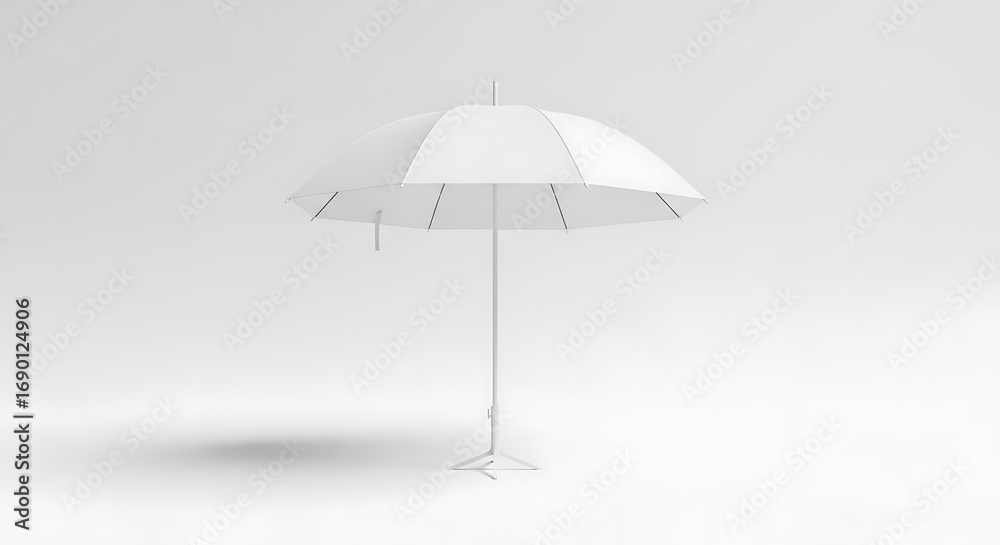 Fototapeta premium White Umbrella on White Background.