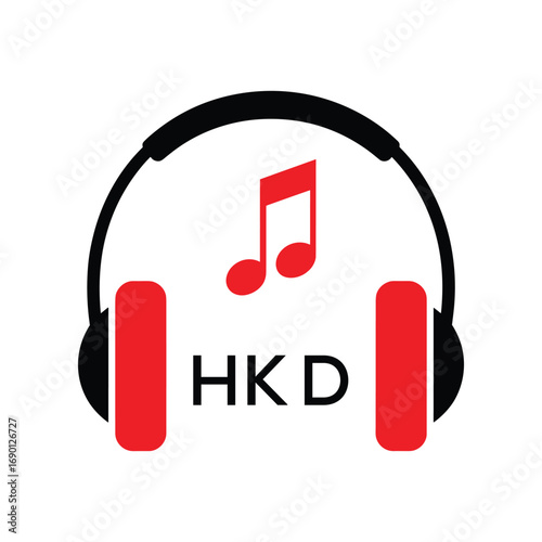 HKD Headphone  Company logo. HKD Music logo design for entrepreneur and business. HKD best Branding icon.
