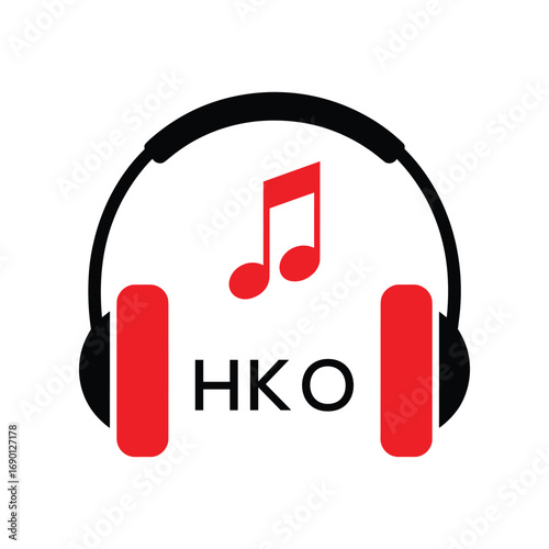 HKO Headphone  Company logo. HKO Music logo design for entrepreneur and business. HKO best Branding icon.

