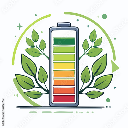 Sustainable Battery Charging Illustration