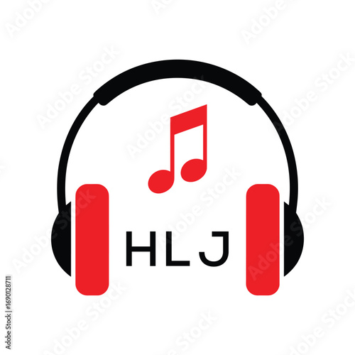 HLJ Headphone  Company logo. HLJ Music logo design for entrepreneur and business. HLJ best Branding icon.
