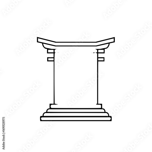 Outline drawing of a torii gate vector illustration japanese shrine gate traditional japan architecture symbol 100