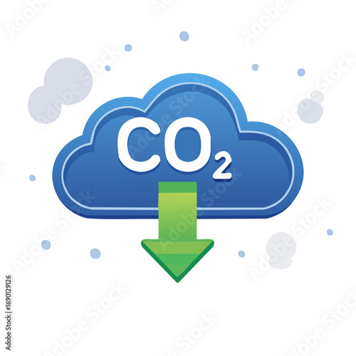 Abstract Carbon Dioxide Emission Reduction Icon