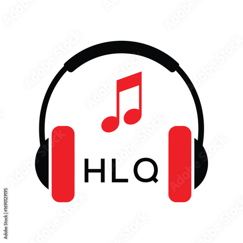 HLQ Headphone  Company logo. HLQ Music logo design for entrepreneur and business. HLQ best Branding icon.

