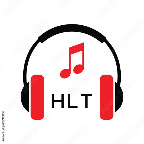 HLT Headphone  Company logo. HLT Music logo design for entrepreneur and business. HLT best Branding icon.
