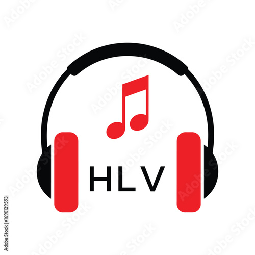 HLV Headphone  Company logo. HLV Music logo design for entrepreneur and business. HLV best Branding icon.
