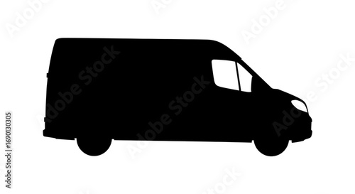 Black silhouette of a commercial cargo delivery van.