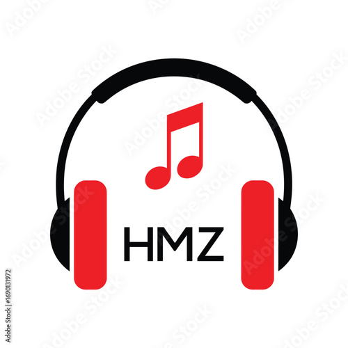 HMZ Headphone  Company logo. HMZ Music logo design for entrepreneur and business. HMZ best Branding icon.
