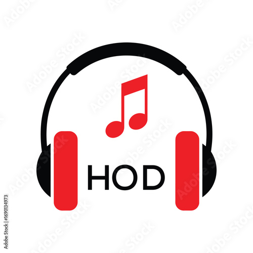 HOD Headphone  Company logo. HOD Music logo design for entrepreneur and business. HOD best Branding icon.
