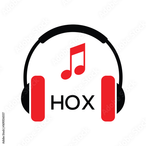 HOX Headphone  Company logo. HOX Music logo design for entrepreneur and business. HOX best Branding icon.
