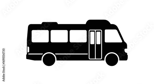 Simple Silhouette of a Minibus or Small Bus.