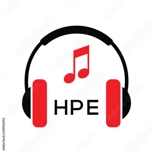 HPE Headphone  Company logo. HPE Music logo design for entrepreneur and business. HPE best Branding icon.
